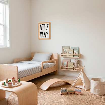 Quadro Infantil Lets Play preto