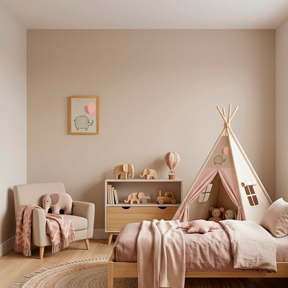 Quadro Infantil Elefante com Balão rosa