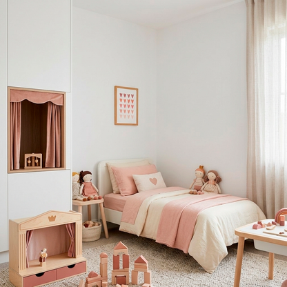 Quadro Infantil Corações degrade rosa