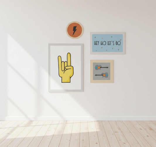 Composição de Quadros e Bastidor Tema Rock