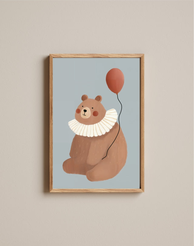 Quadro Aquarelado Urso com Balão