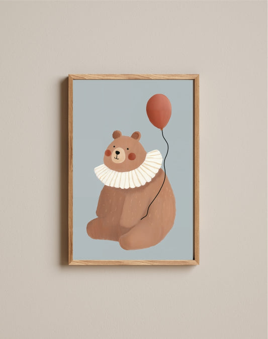 Quadro Aquarelado Urso com Balão