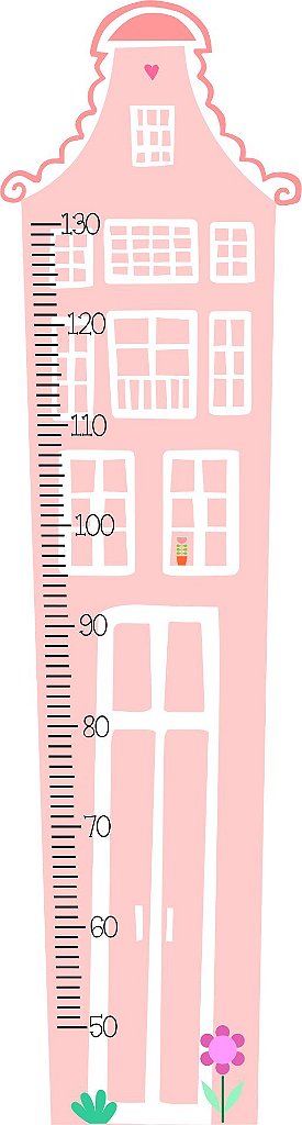 Régua de Crescimento Casinha Rosa