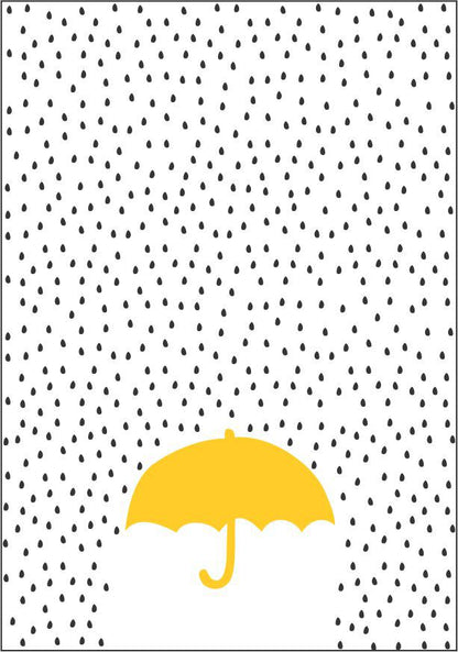Quadro Infantil Guarda Chuva Amarelo