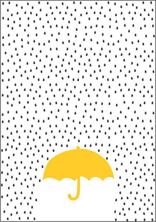 Quadro Infantil Guarda Chuva Amarelo