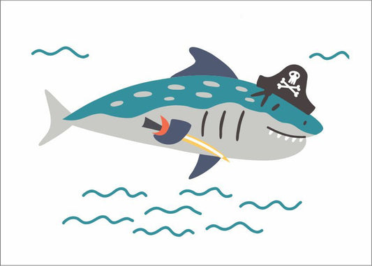 Quadro Infantil Tubarão pirata