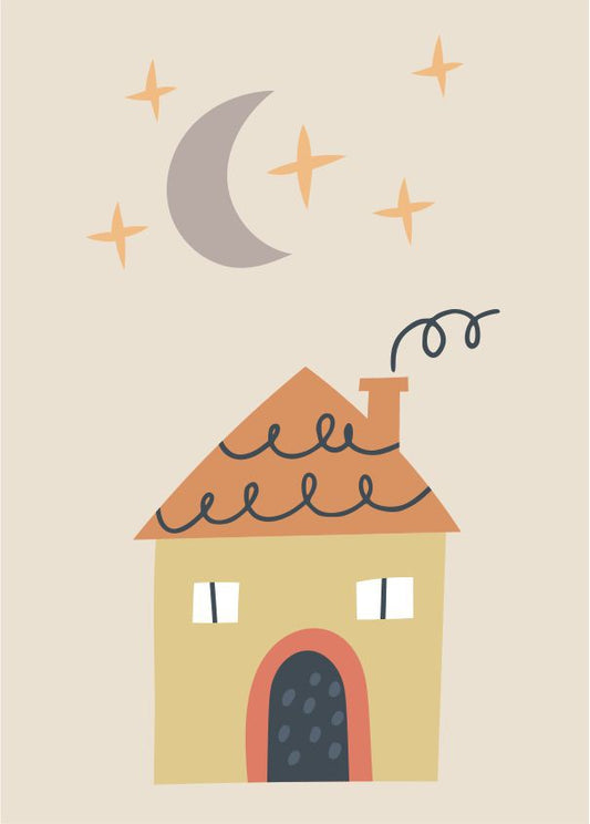 Quadro Infantil Noite em casa