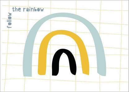 Quadro Infantil follow the rainbow azul