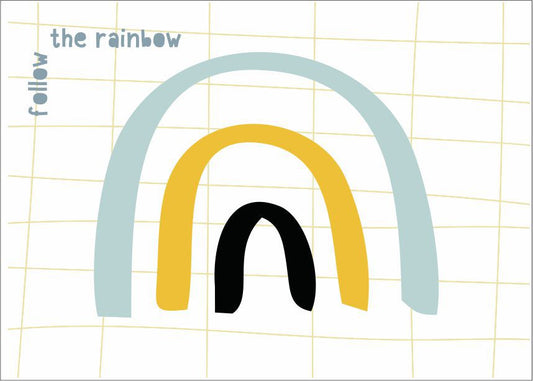 Quadro Infantil follow the rainbow azul