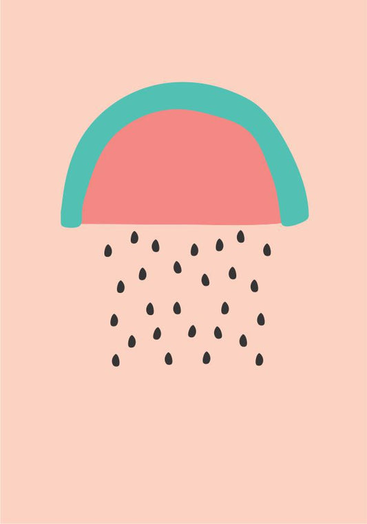 Quadro Infantil Chuva de Melancia rosa