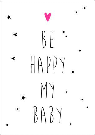 Quadro Infantil Be Happy my Baby Rosa