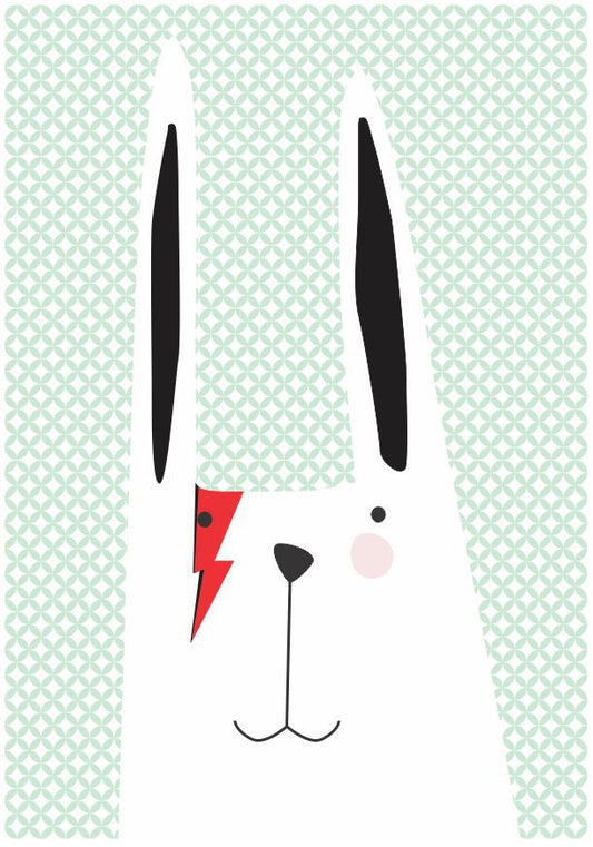Quadro Infantil Coelho David Bowie