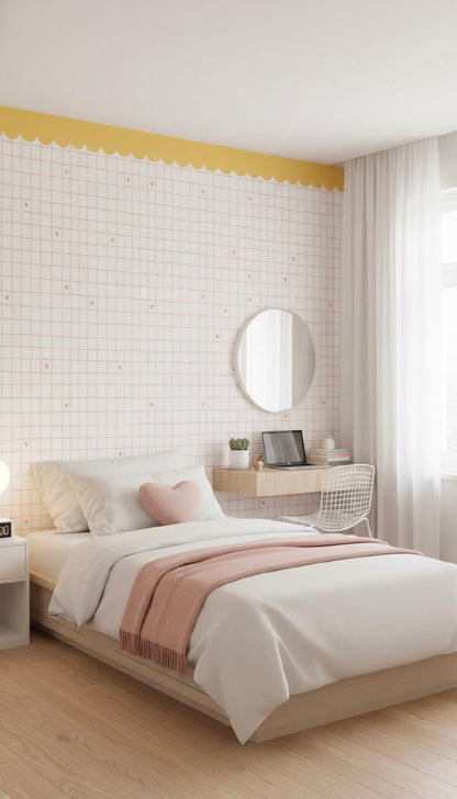 Papel de Parede Grid Coração