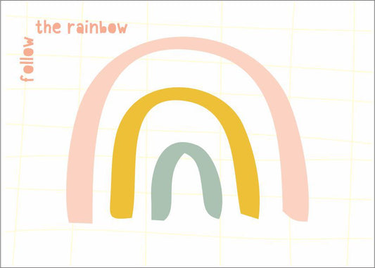 Quadro Infantil follow the rainbow rosa