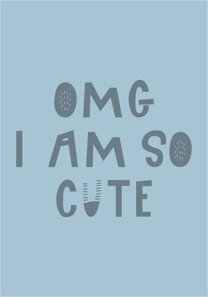 Quadro Infantil OMG I'm so Cute azul