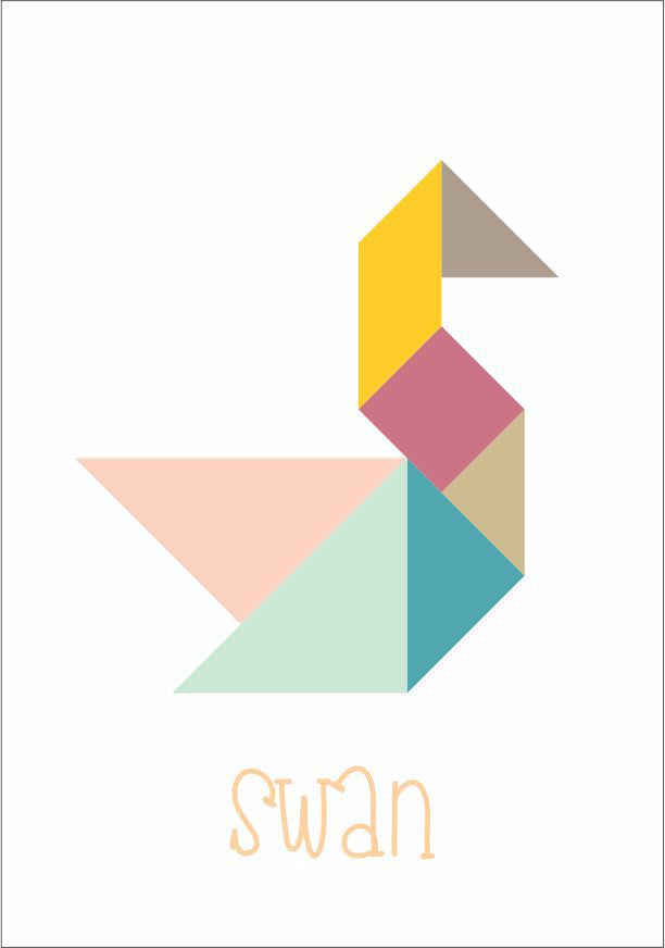 Quadro Infantil Dobradura Cisne
