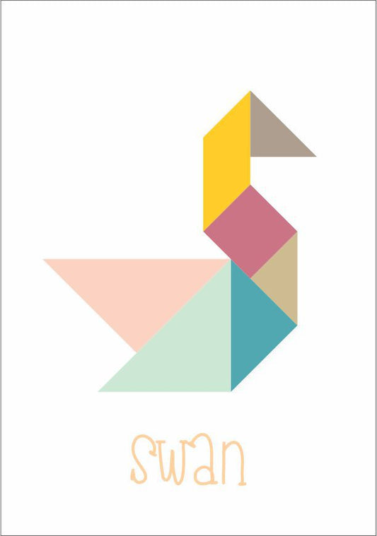 Quadro Infantil Dobradura Cisne