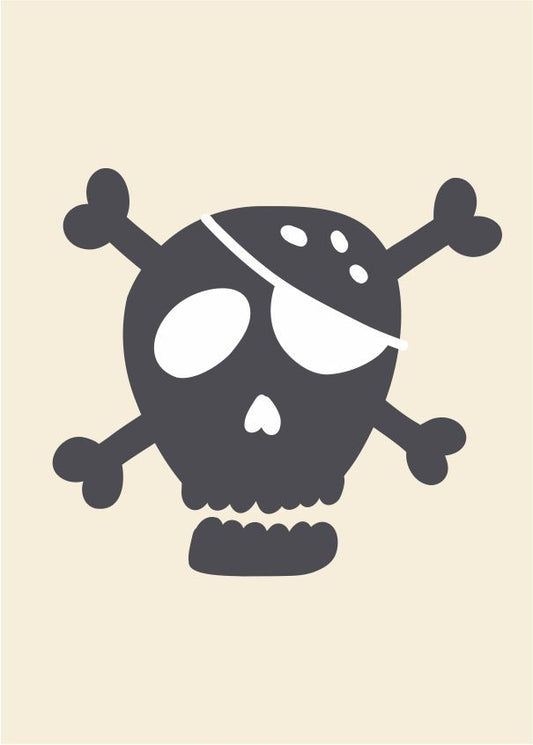 Quadro Infantil Caveira de pirata