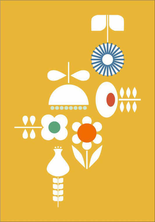 Quadro Infantil Flores amarelo