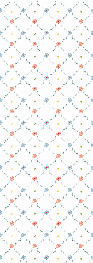 Papel de Parede Folk - Azulejo Floral