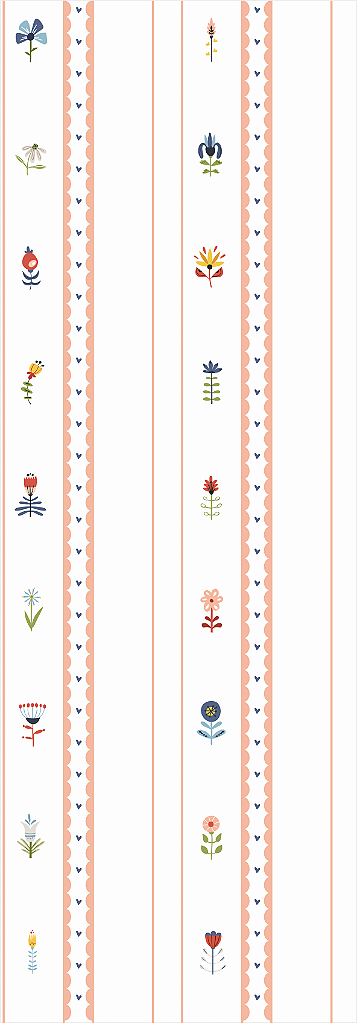 Papel de Parede Folk - Buquê de Flores