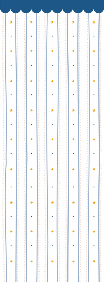 Papel de Parede Listras Estrelas Bolinhas