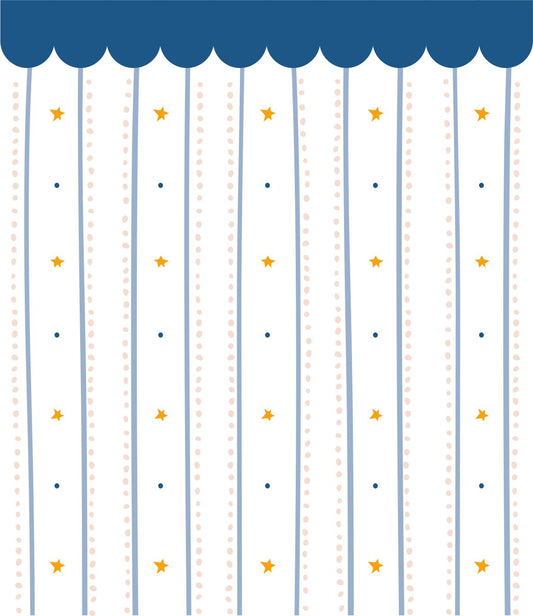 Papel de Parede Listras Estrelas Bolinhas
