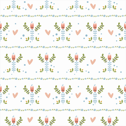 Papel de Parede Folk - Flor e Amor