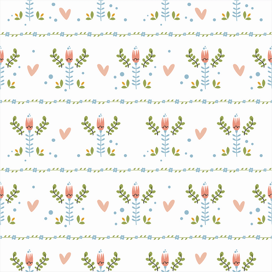 Papel de Parede Folk - Flor e Amor