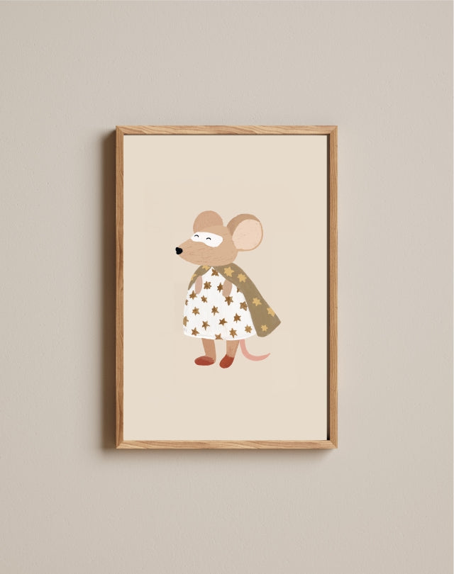 Quadro Aquarelado Ratinha Heroína