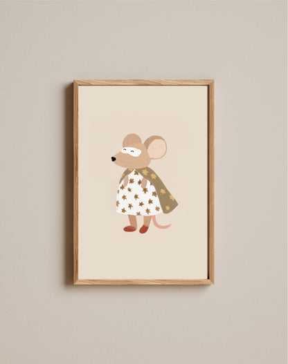 Quadro Aquarelado Ratinha Heroína
