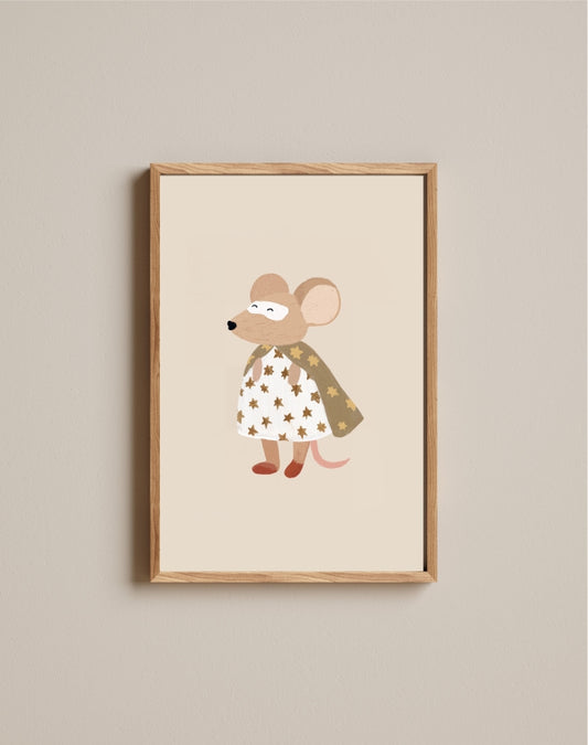 Quadro Aquarelado Ratinha Heroína