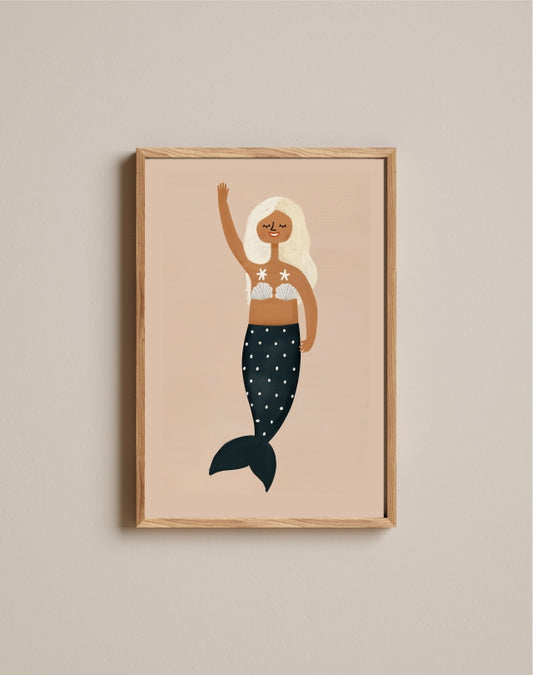Quadro Aquarelado Sereia Loira
