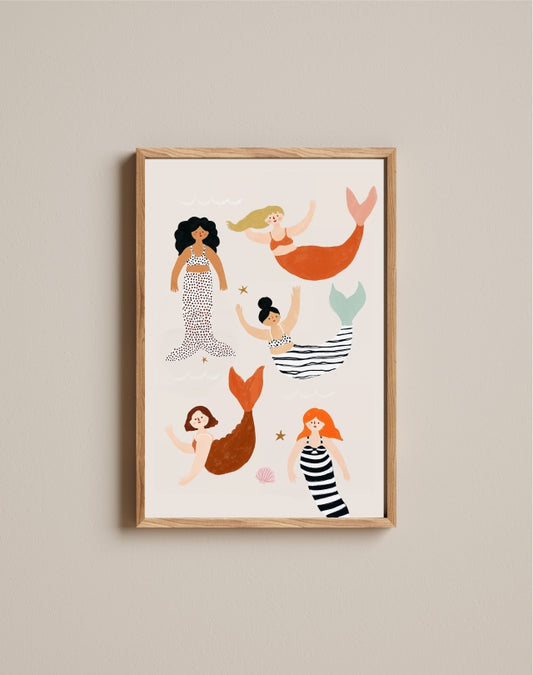 Quadro Aquarelado Sereias