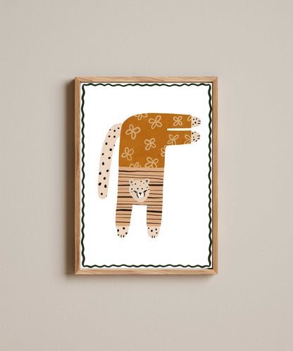 Quadro Aquarelado Tigre Ginasta
