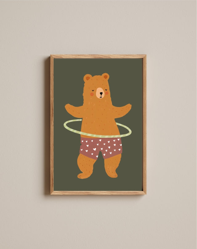 Quadro Aquarelado Urso Bambolê