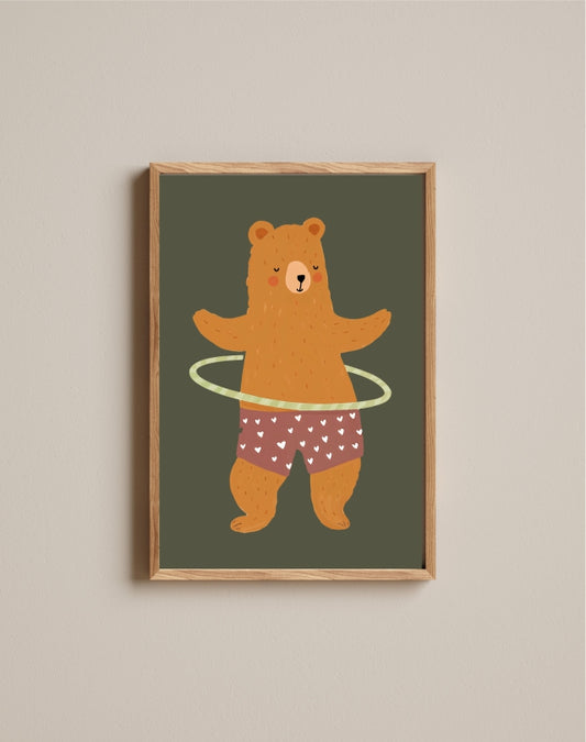 Quadro Aquarelado Urso Bambolê