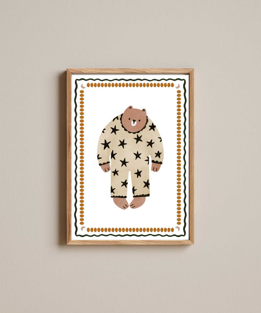 Quadro Aquarelado Urso de Pijamas